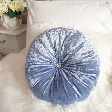 Perna decorativa catifea premium Crystal albastru regal 45/45 cm
