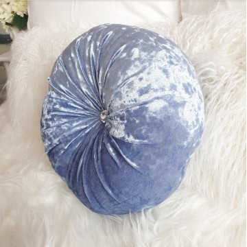 Perna decorativa catifea premium Crystal albastru regal 45/45 cm