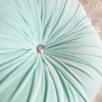 Perna decorativa rotunda catifea Soft Verde Menta 33 cm