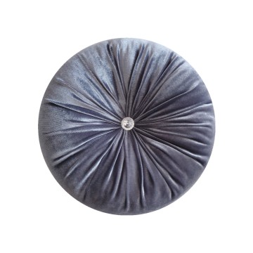 Perna decorativa rotunda catifea Steel - Gri Otel33 cm