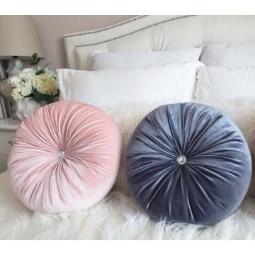 Perna decorativa rotunda catifea Steel - Gri Otel33 cm