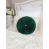 Perna decorativa rotunda catifea Verde Smarald Inchis 33 cm