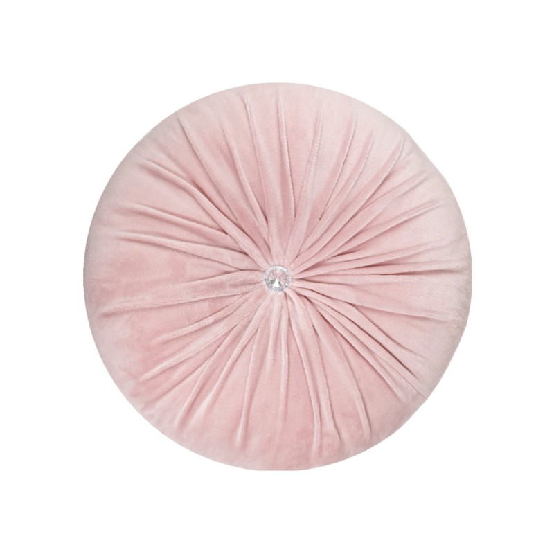 Perna decorativa rotunda catifea plus roz deschis prafuit 33 cm