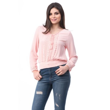 Bluza Dantela Roz Pudra